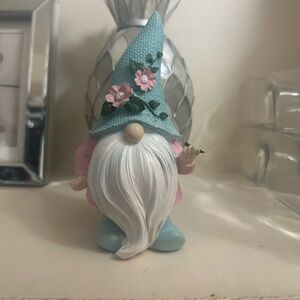Whimsical Gnome Figurine with Floral Hat